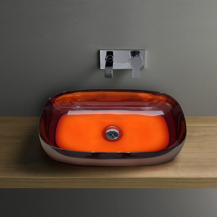 MEDUNJESS 14.4'' Red Vessel Bathroom Sink Wayfair